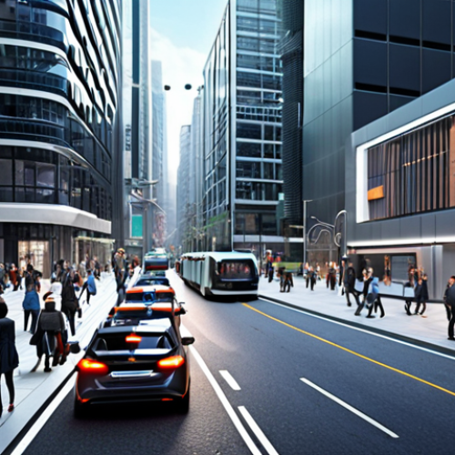 Home 27 **
Prompt: "Smart city street scene, showcasing IoT technology, sensors monitoring traffic and infrastructure, clean energy, modern architecture, diverse people, focus on technology integration, futuristic."
**